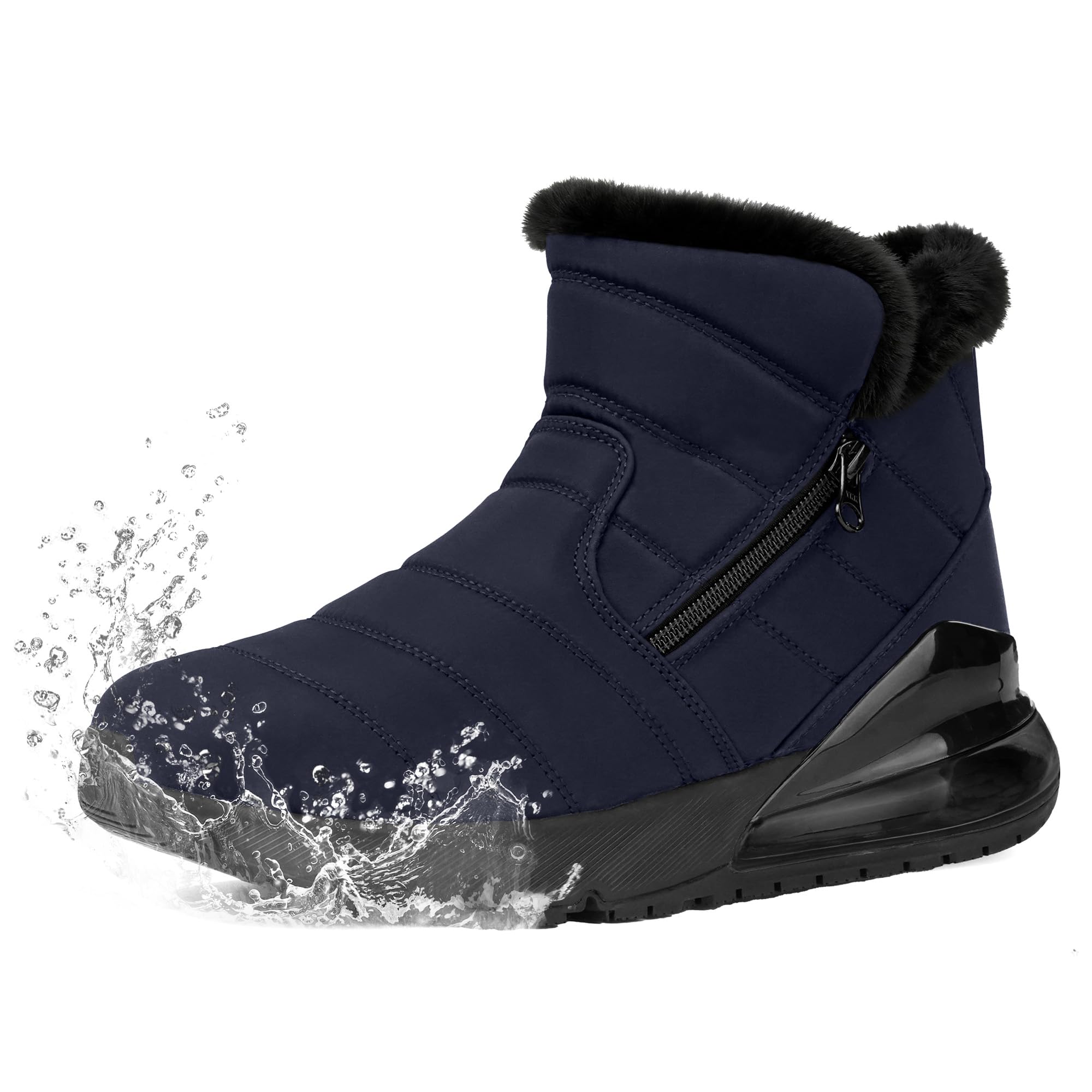 Women's Winter Snow Boots Wide Waterproof Warm Fur Lined Slip on Ankle Booties Orthopedic Boots Outdoor Insulated Winter Shoes